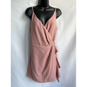 Free People NWT Call It Simple Love Pink Wrap Mini Dress Size S Barbiecore